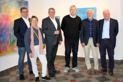 (FOTO: Inken Paletta/DFG Hessen e.V.) (v.l.n.r.) Harry Skoutajan (Vorsitzender, DFG Hessen e.V.), Riitta Soini, Oberbürgermeister Gert-Uwe Mende, Reiner Leopold, Dirk A. Reimann und Jürgen Sommer (stellvertretender Vorsitzender, DFG Hessen e.V.)