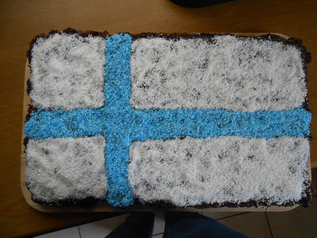 Flagge Finnland als Kuchen